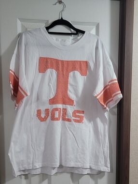 Stewart Simmons Tennessee Volunteers Sequin T-Shirt - White & Orange